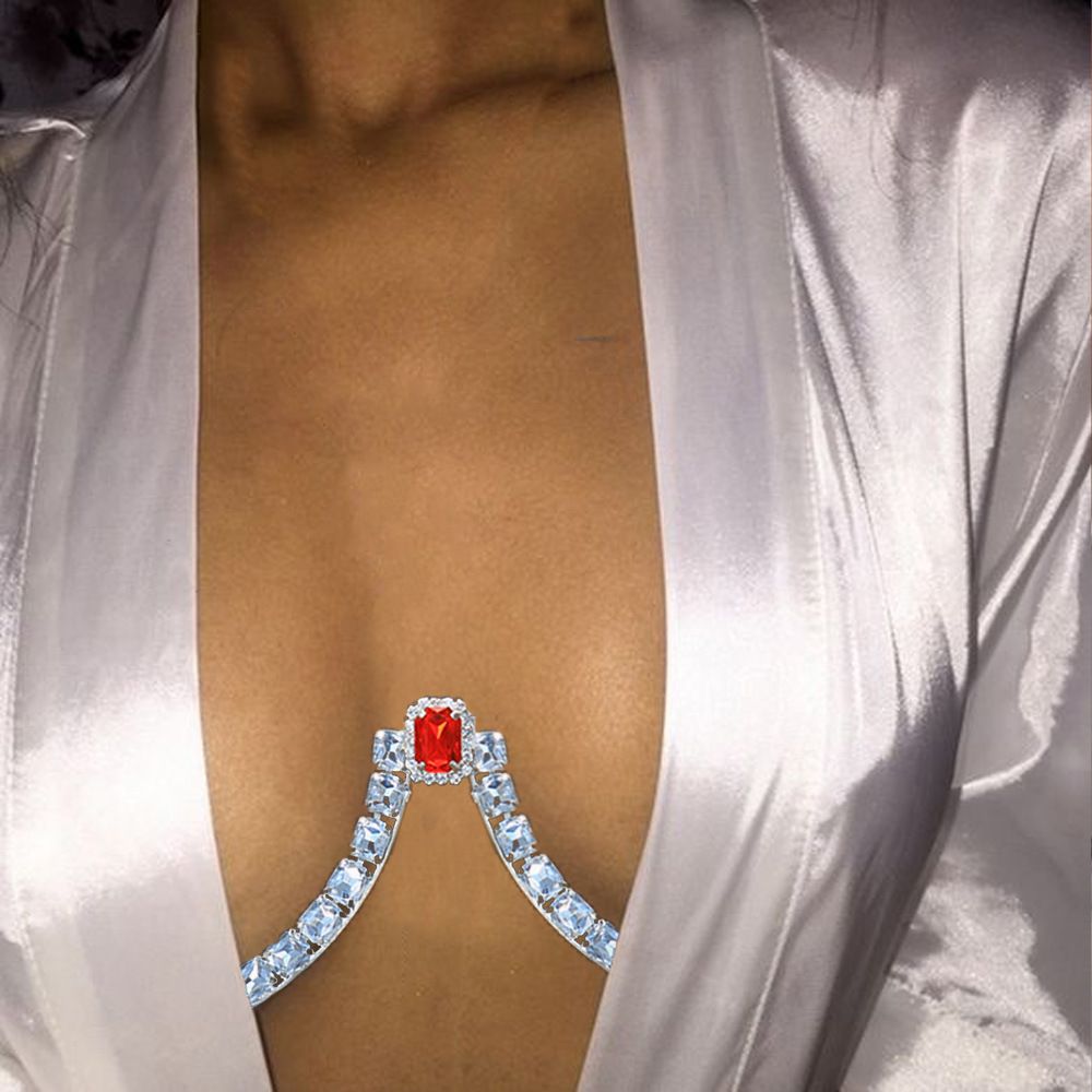 hot selling accessories sexy red rhinestone chest support women's bikini body Chain Chain_ipsvogv.com