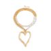 Wind Sweet Cool Exaggerated Big Love Metal Chain Double Layer Baroque Pearl Necklace_ipsvogv.com