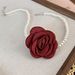 Ribbon Rose Collarbone Chain Neck Jewelry Tie Black Lace Choker Decorative Necklace For Women_ipsvogv.com