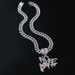 Hip Hop Full Diamond Splicing Love Pendant Men's collarbone Chain Heartbreak Letter NOE Cuban Necklace_ipsvogv.com