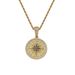 Men And Women's Jewelry Hip Hop Copper Compass Pendant Couple Ins Copper Inlaid Zircon Cross Border Rap Necklace_ipsvogv.com