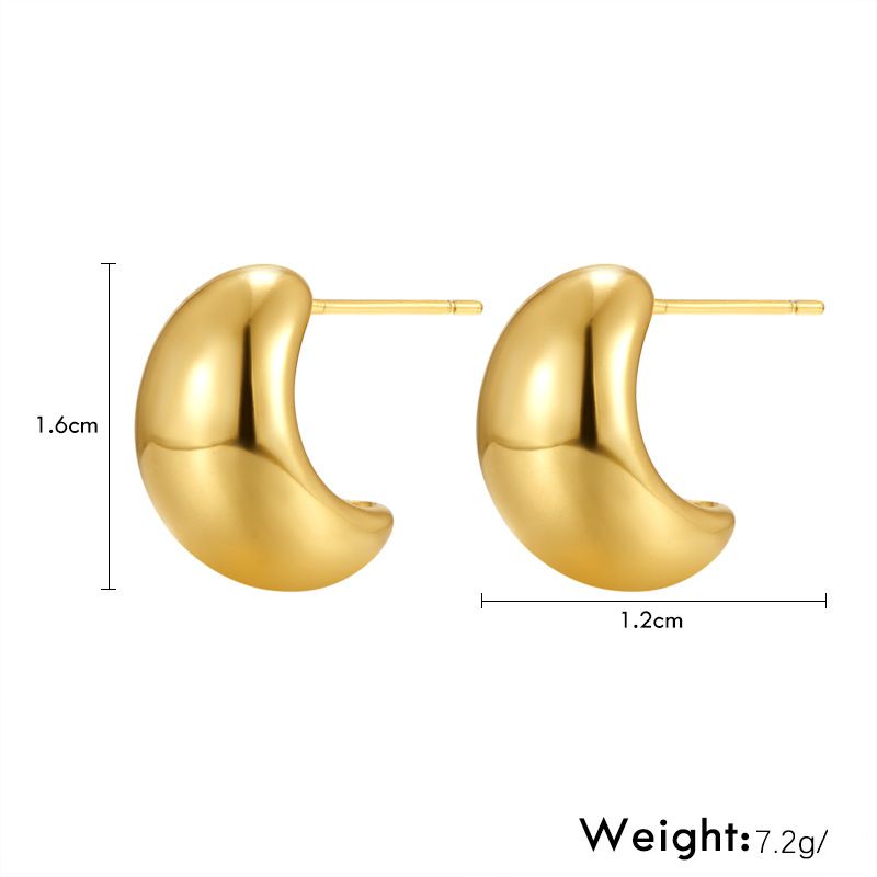 French Retro Metal Style Teardrop Earrings Gold Plated High Grade Light Luxury Temperament Silver Needle Female Earrings Simple Earrings_ipsvogv.com