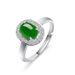 Pure Silver Inlaid Hetian Certificate, Natural Jade Ring With Adjustable Opening For Women_ipsvogv.com