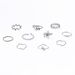 New Combination Fashion Leaf Flower Pearl Hollow 10 Piece Set Ring_ipsvogv.com