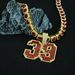 Hot Selling New Product: Digital Square Sugar Glass Red Diamond 39 Alloy Pendant, Hip Hop Cuban Chain Necklace,_ipsvogv.com