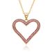 Fashion Retro French Necklace Real Gold Electroplated Hollow Pendant Sweater Chain Zircon Love Necklace Female_ipsvogv.com