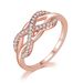 Simple bow shape women's ring Zircon micro inlaid platinum plated jewelry_ipsvogv.com