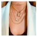 Jewelry Gold Pin Necklace Alloy Dice Lock Pendant Multi Layer Necklace_ipsvogv.com