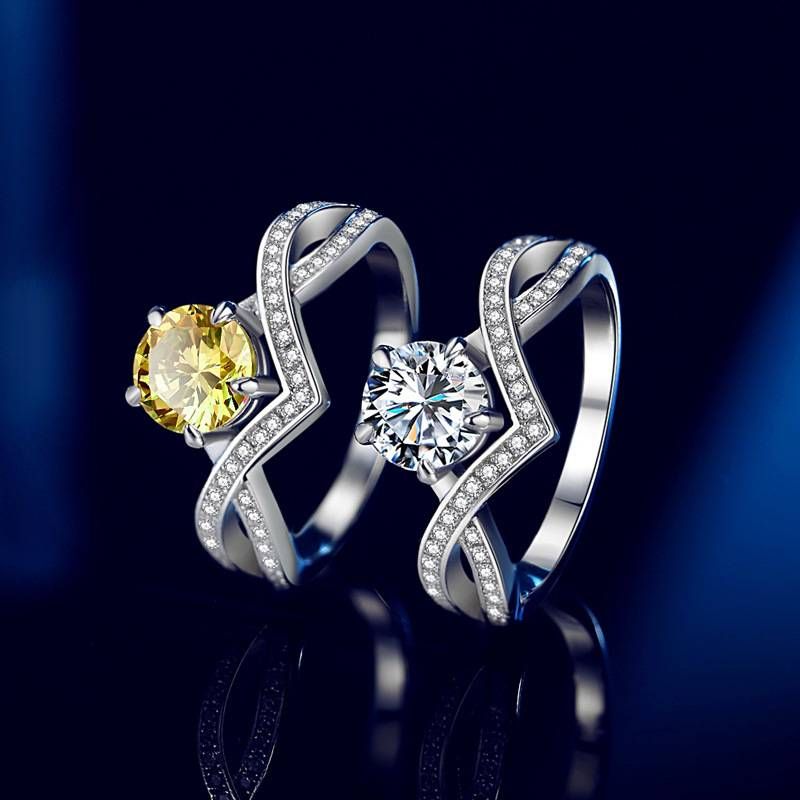 Setting Sliver Crown Diamond Ring Moissanite Ring_ipsvogv.com