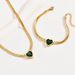 Feng women's necklace, bracelet, jewelry set, high-end feel, inlaid with heart-shaped grandmother, green diamond, niche_ipsvogv.com