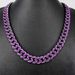 Unisex New Full Diamond Cuban Chain Grape Purple Diamond Splicing Necklace Hip Hop Trendy Cool Accessories_ipsvogv.com