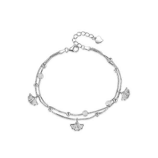 Sansheng Lucky Light Romantic For Girlfriend, Best Friend, Student Gift New Double Layer Round Bead Ginkgo Leaf_ipsvogv.com