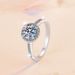 Sterling Silver Ring Simulation Fashion Round Package Carat Gold Plated Fashion Ring Round Moissanite Ring Female_ipsvogv.com