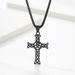 Celtic knot hollow titanium steel cross necklace neutral style men and women wear eternal knot pendant_ipsvogv.com