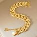 Luxurious Gold-plated Frosted Cuban Chain Bracelet Women, Hip-hop Style, Suitable For Weddings And Daily Glamorous_ipsvogv.com