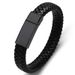 Men's DIY Engraved Leather Fashionable Bold Father's Day Stainless Steel Woven Bracelet Jewelry_ipsvogv.com