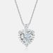 Heart shaped high carbon diamond pendant S925 silver full of colored gemstones super flash necklace light luxury fashion personality_ipsvogv.com