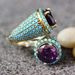 hot selling jewelry S shaped fashion simple inlaid purple ring brand new copper gold ring_ipsvogv.com