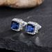 Cao Shi's Exquisite Square Women's With Full Diamond And Green Zircon Earstuds Jewelry_ipsvogv.com