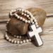 New Fashion Bohemian Prayer 8mm Turquoise Knot Cross Pendant Necklace Sweater Chain_ipsvogv.com