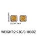 Zircon Earrings, Hip-hop Men's Unisex Style, High-end Feel, New Trend, Yellow Diamond Rock Sugar Silver Needle Earrings_ipsvogv.com
