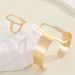 Yuwen Fashion And Jewelry Set Line Shape Grid Hollow Gold-Plated Ring Bracelet_ipsvogv.com