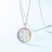 Disc colored zirconium pendant S925 silver surrounded by rainbow nano zirconium clavicle chain light luxury fashion_ipsvogv.com