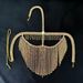 Women's shiny rhinestone long tassel mask jewelry colorful crystal mask dance jewelry accessories_ipsvogv.com