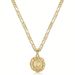 Wind English Letter Circular Hollow Flower Necklace For Women NK3:1 Chain Color Preservation Electroplating_ipsvogv.com
