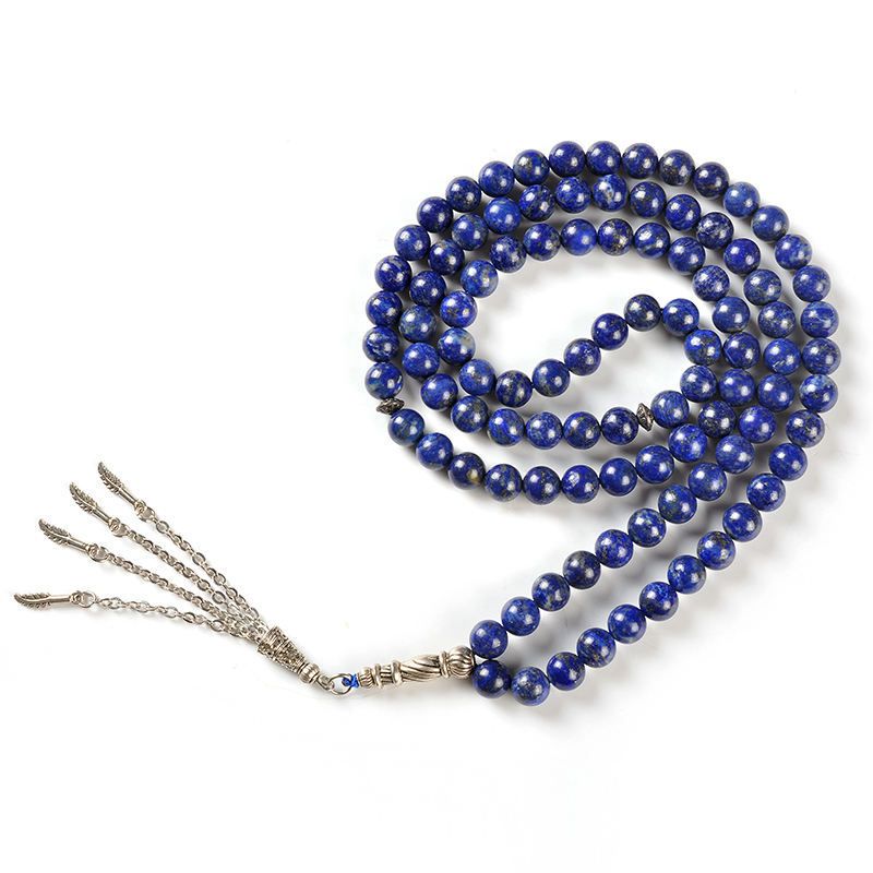 6mm Natural Round Bead Necklace Women's Lapis Lazio Bead Chain Fashion Bracelet Gift To Friend_ipsvogv.com