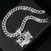 Men’s Jewelry Set Fashion Hip Hop Alloy Letter NO ONE Pendant Men's Personality Handshake Pendant Cuban Chain Necklace Accessories Men_ipsvogv.com