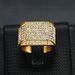 Trendy Nightclub Hip-Hop Titanium Steel Color-Retaining Gold-Plated Full Diamond Men's Ring_ipsvogv.com