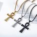 Egyptian Ankh cross titanium steel necklace niche personality cultural symbol pendant accessories_ipsvogv.com