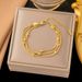 New Gold Double Layered Small Round Transport Bead Bracelet With Feminine Style, Versatile And Non Fading Hand_ipsvogv.com