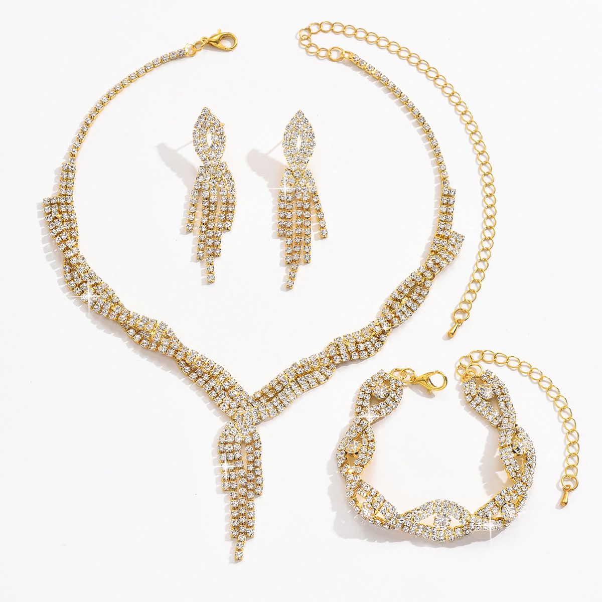 of Necklace, Earrings, Bracelet Four-Piece Jewelry For Women Banquet Necklace Set_ipsvogv.com