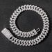 Domineering 17mm Wide Square Zircon Diamond Cuban Chain Flip Buckle Men's Hip Hop Necklace Personality Hip Hop Jewelry_ipsvogv.com