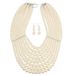 Pearl Beads Exaggerated Women's Short Multi Layer Necklace_ipsvogv.com