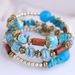 Bohemian Style Turquoise Shell Crystal Accessories Mixed With Multi-layer Beaded Temperament Elastic Bracelet_ipsvogv.com