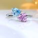 Fashionable, luxurious, versatile, niche pink heart shaped ring set with high carbon diamond contrasting colors for_ipsvogv.com