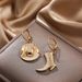 European And American Cross Border Western Cowboy Boots Cowboy Hat Two Piece Earrings Gold Plated Niche Personality Fashion Earrings_ipsvogv.com