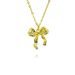 Fashionable Temperament Bow Pearl Pendant Necklace Light Luxury High End Niche Inlaid Zircon Clavicle Necklace_ipsvogv.com