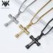 Simple knot stainless steel cross necklace does not fade titanium steel pendant Cross pendant_ipsvogv.com