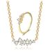 Popular simple ring necklace jewelry set zircon micro inlaid real gold plated_ipsvogv.com