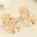 Exaggerated Metal Fashion Personality Geometric Triple Lotus Leaf Light Luxury Simple Elegant Versatile Earrings_ipsvogv.com
