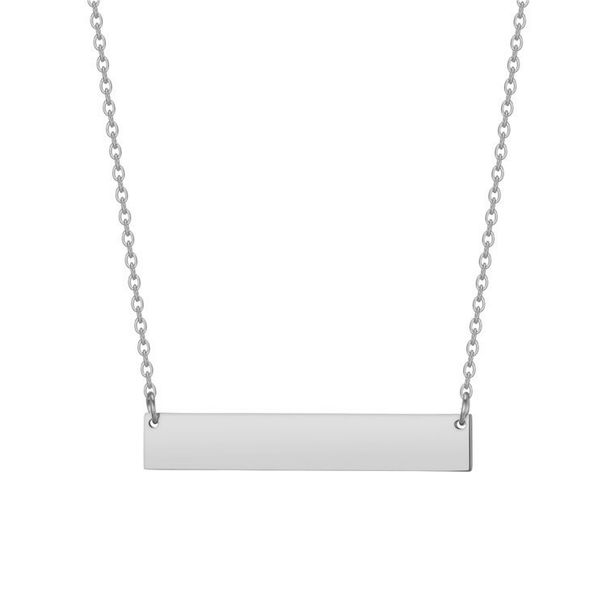 popular horizontal bar creative stainless steel couple can be engraved clavicle chain geometric long strip titanium steel necklace_ipsvogv.com