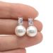 Cao Shi's large diameter pearl are fashionable minimalist, with high-quality square diamond earrings for_ipsvogv.com