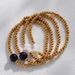 Women's Jewelry Ferris Wheel Stainless Steel Gold Beads Light Luxury Bracelet Shell Cross Agate Beads Elastic Bracelet_ipsvogv.com