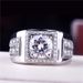 Fahionable And Elegant Square Diamond-Studded Ring, Trendy Men' With Clutered Starlight, Wedding Ring For_ipsvogv.com