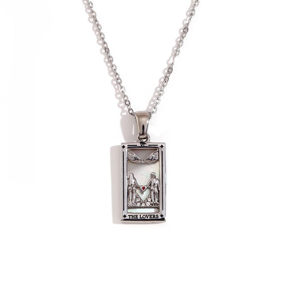 Women's Jewelry Fashion Niche Pendant Stainless Steel Plated K Gold Retro Original New Tarot Necklace_ipsvogv.com