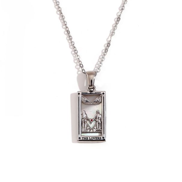 Women's Jewelry Fashion Niche Pendant Stainless Steel Plated K Gold Retro Original New Tarot Necklace_ipsvogv.com